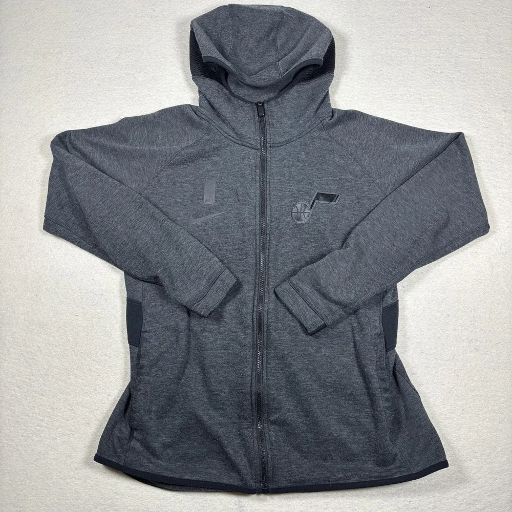 Nike Utah Jazz Hoodie Womens Large Gray NBA Basketball Dri Fit‎ Zip Jacket